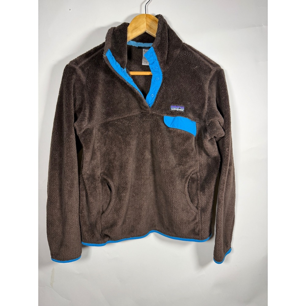 Patagonia Re-Tool Snap-T Fleece Pullover Brown Blue Womens Medium 25442